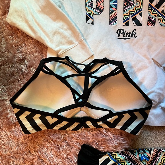 Victoria Secret PINK tribal Aztec cage strappy bikini set with cover up L/ DD - Picture 2 of 4